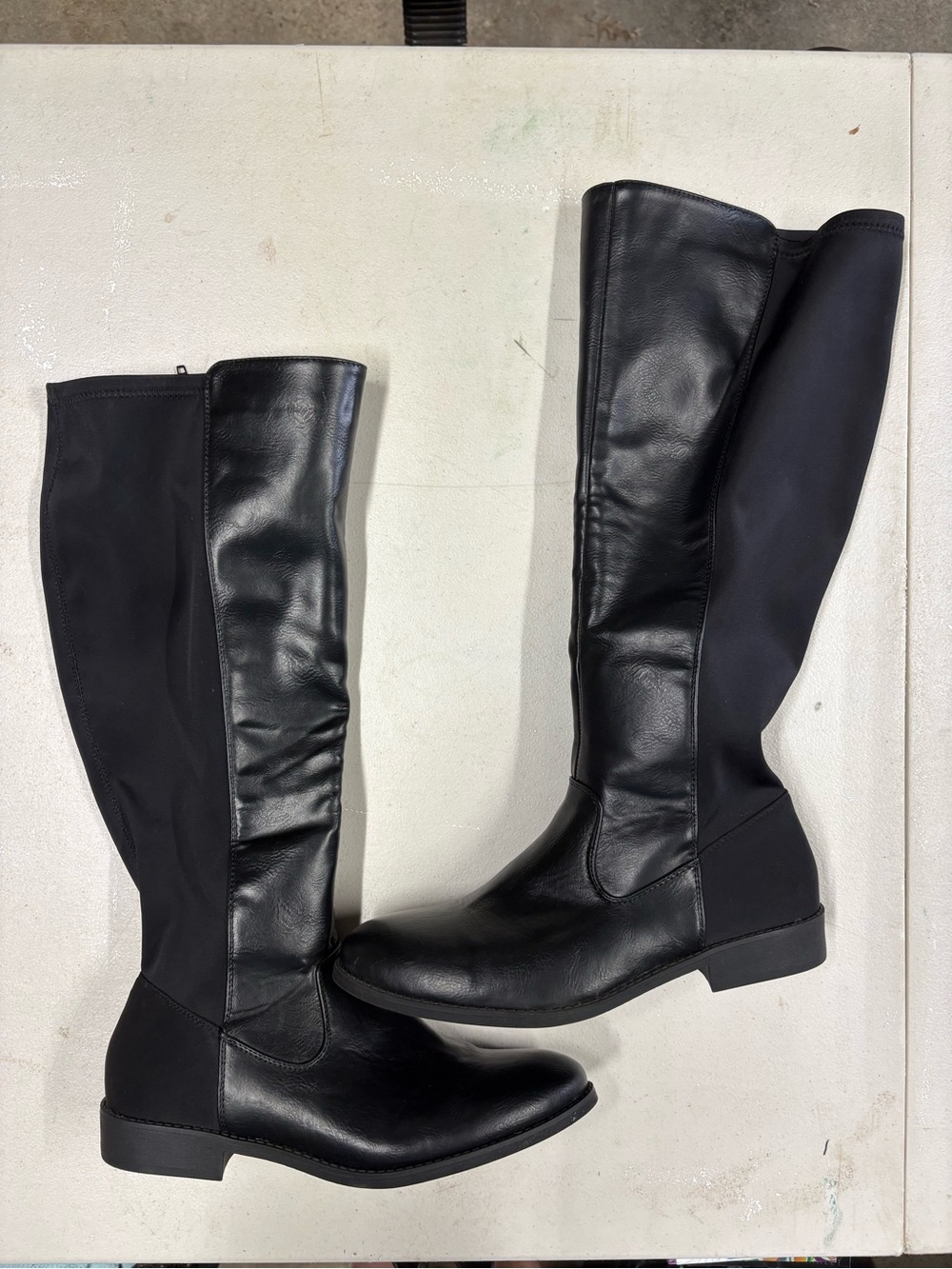 Maurices Black knee high Stretch Riding Boots size 10